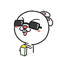 rabbit popcorn Sticker