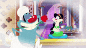 rose love GIF by Oggy and the Cockroaches