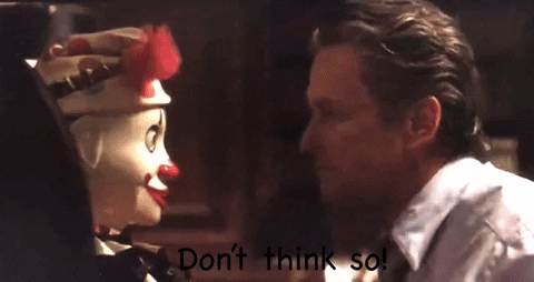 danelahiggins clown puppet the game dont think so GIF