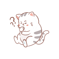 sanahuynh cat hmm wondering questioning Sticker