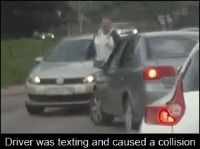 texting driving GIF by Cheezburger