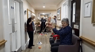 Retirement Home Residents Inspired by Olympics Give 'Curling' a Try