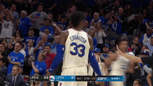 I Cant Hear You Nba Playoffs GIF by NBA