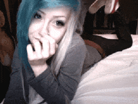 blue hair cute girls GIF