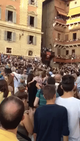 Horse Race Takes Place in Siena Town Square