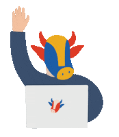 Work From Home Coffee Sticker by COW-ORK
