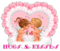 hugs and kisses love Sticker