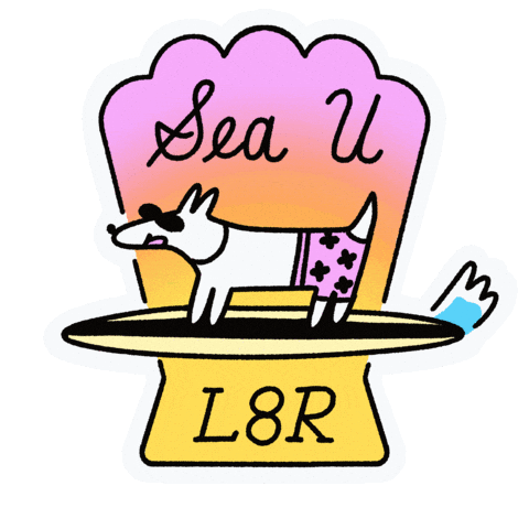 evite giphyupload dog ocean surfing Sticker