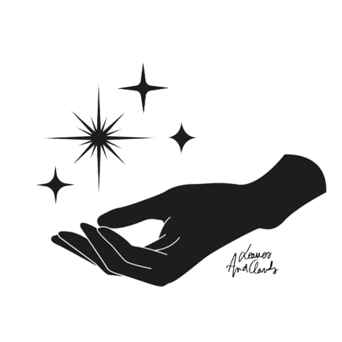 leavesandcloudsshop giphyupload black stars hand Sticker