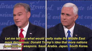 tim kaine let me tell you what would really make the middle east more dangerous GIF by Election 2016