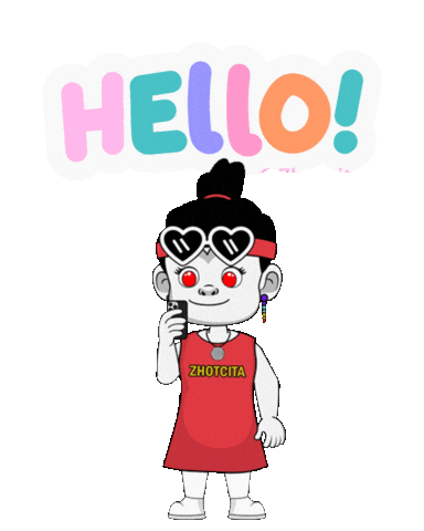 Say Hi Hello Sticker by Zhotcita