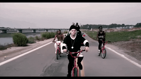 riding lift GIF