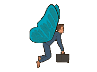 Job Butterfly Sticker by Gudim