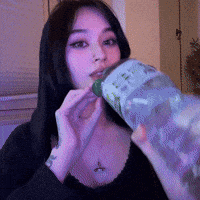 Cute Girl Drinking GIF