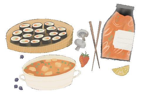 Sushi Sticker by Jillian Ailsa