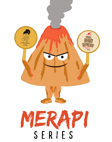 Angry Mountain Sticker by CHESKEE.ID