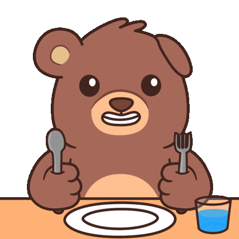 Hungry Lets Eat Sticker by BEARISH