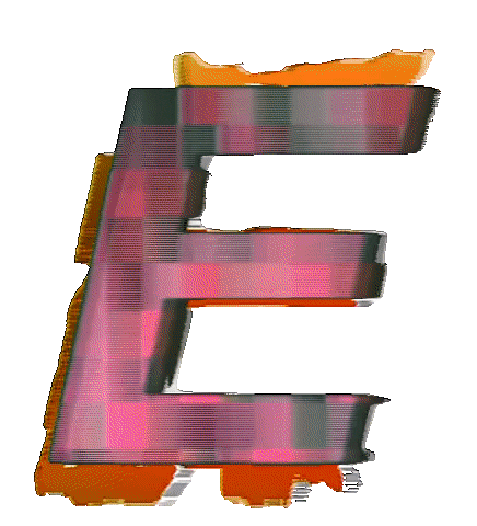 Glitch E Sticker by #BASILIO