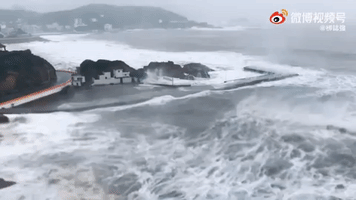 Typhoon Chanthu Churns Seas Off East Chinese Island