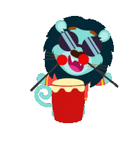 PAYLATERMalaysia happy lion chinese new year drummer Sticker