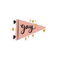 amandaholdendesigns yay doodle pennant flag pink flag Sticker