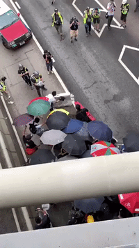 'Grandma Wong' Waves Union Jack During Hong Kong Protests