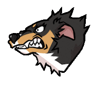 Angry Golden Retriever Sticker