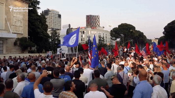 Thousands Rally in Tirana to Demand Resignation of Albanian PM