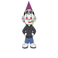 Birthday White Monkey Sticker by Zhot