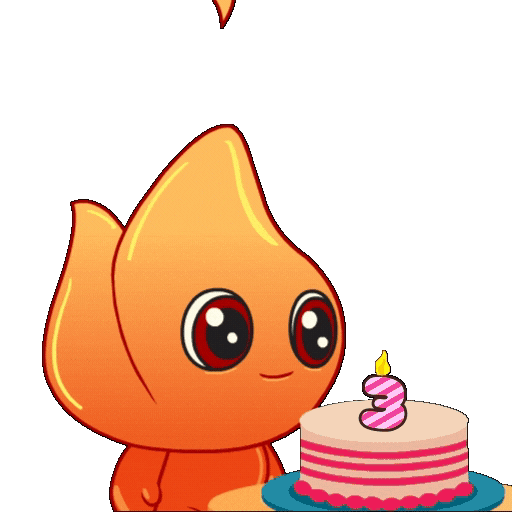 3Rd Birthday Fire Sticker by Playember
