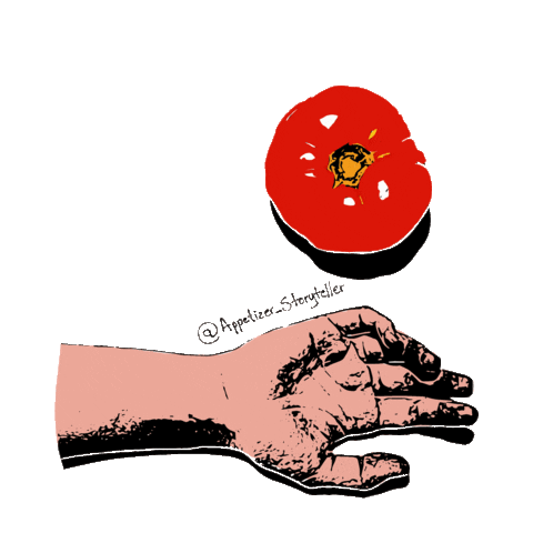 AppetizerStoryteller giphyupload food vegan tomato Sticker