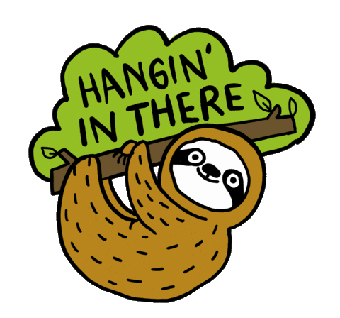 Hang Out Sloth Sticker by BadgeBomb