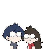 Excited Couple Sticker