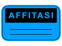 4realstudio casa blu cartello affittasi Sticker