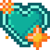 sunbunnie giphyupload pixel art 8bit sparkle heart Sticker