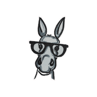 Donkey Eyeglasses Sticker