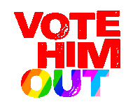 votehimoutinc excited angry rainbow biden 2020 Sticker