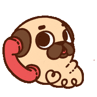 Call Me Dog Sticker by Puglie Pug