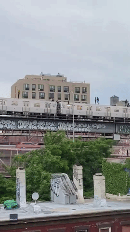 Subway Surfers Seen Atop Train Crossing Bridge