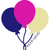 Happy Birthday Balloons Sticker by Peekaboo