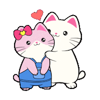 I Love You Hearts Sticker by Silly Kitties