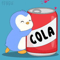 Penguin Drinking GIF by Pudgy Penguins