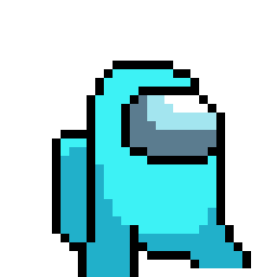 Pixel Art Cyan Sticker