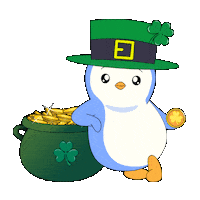 St Patricks Day Good Luck Sticker by Pudgy Penguins