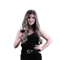 Red Wine Drinking Sticker by Tenille Arts