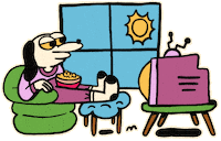 Couch Potato Binge Sticker