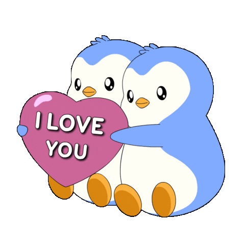 I Love You Hug Sticker by Pudgy Penguins