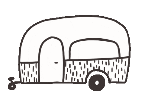 Camper Camping Sticker by Nadine Chaignat