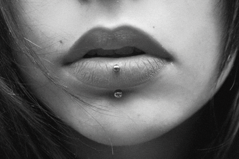 piercing black and white GIF