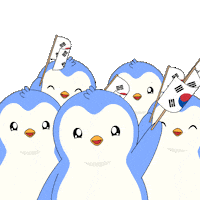 Waving K Pop Sticker by Pudgy Penguins